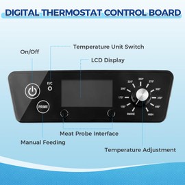 MOOTVGOO Digital Thermostat Controller Kit Replacement for Pit BOSS 3/4/5/7 Series Vertical Pellet Smokers, Come with Temperature Probes and Stainless Steel Grill Clips