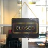 2-Pack Double Sided Open Closed Sign for Business Door, Gold