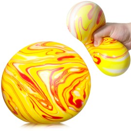 Giant Squishy Stress Balls Fidget Toys for Kids and Adults - Pull, Stretch, Jumbo Squeeze Dough Ball - Squishy Toys Ball for Boys, Girls, Anti-Stress and Improve Focus (Red)