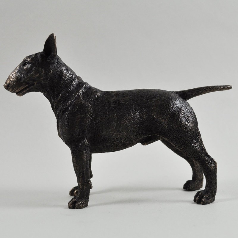 Fiesta Studios Bull Terrier Dog Small Cold Cast Bronze Statue