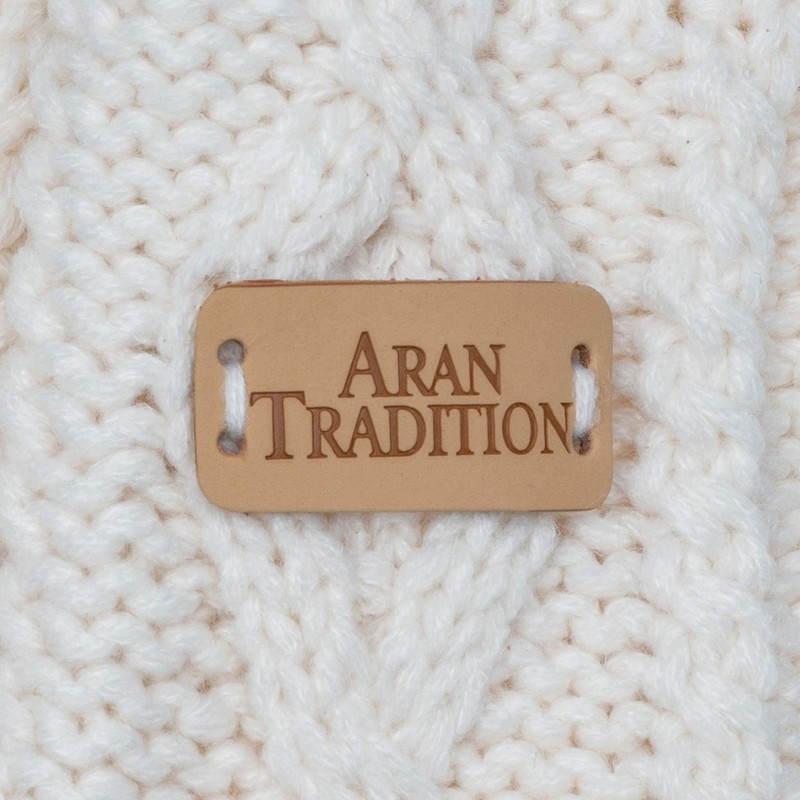 Aran Traditions Womens Ladies Winter Cable Knitted Cream White Fingerless