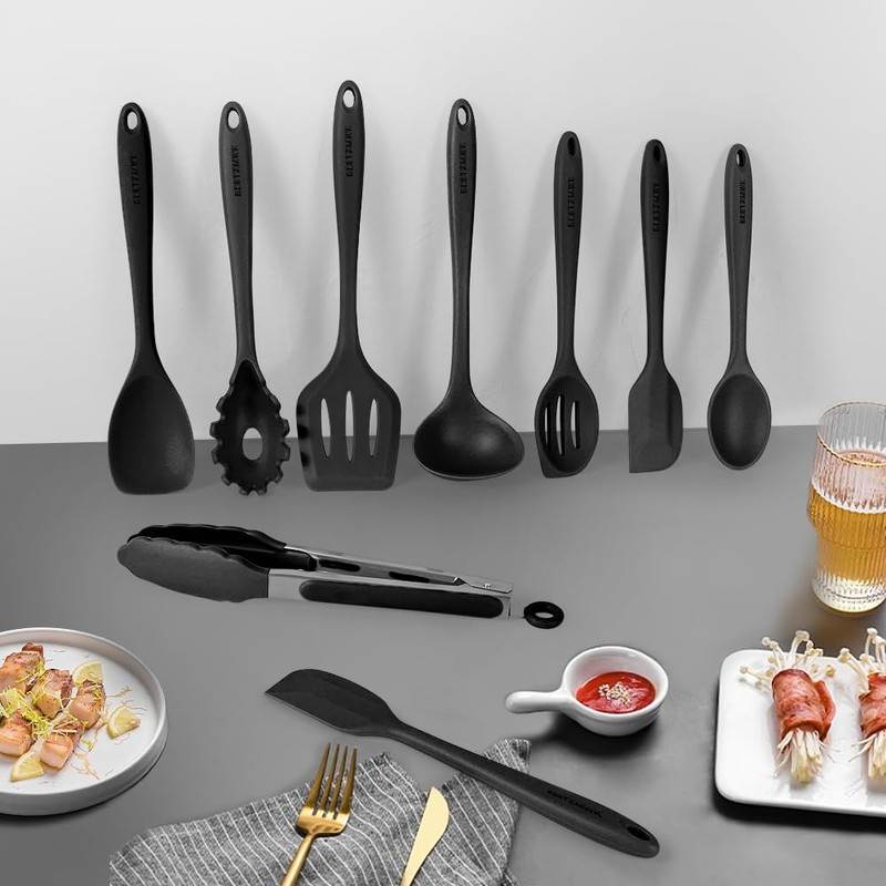 Kitchen Utensil Set - 11 Cooking Utensils - Colorful Silicone