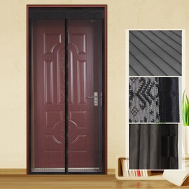 WYZworks (Black) Magnetic Mesh Hands-Free Lace Screen Door (Various Designs Available)