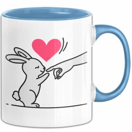 Kaninchen Hase Tierliebhaber Tasse Geschenk Lustige Geschenkidee Spruch (Blau)