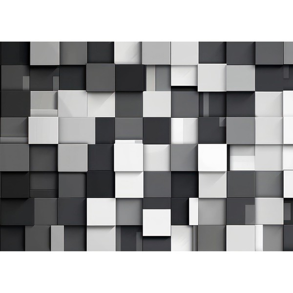 ZZBYSM 7X5FT 3D Geometric Photography Backdrop Black and White Cube