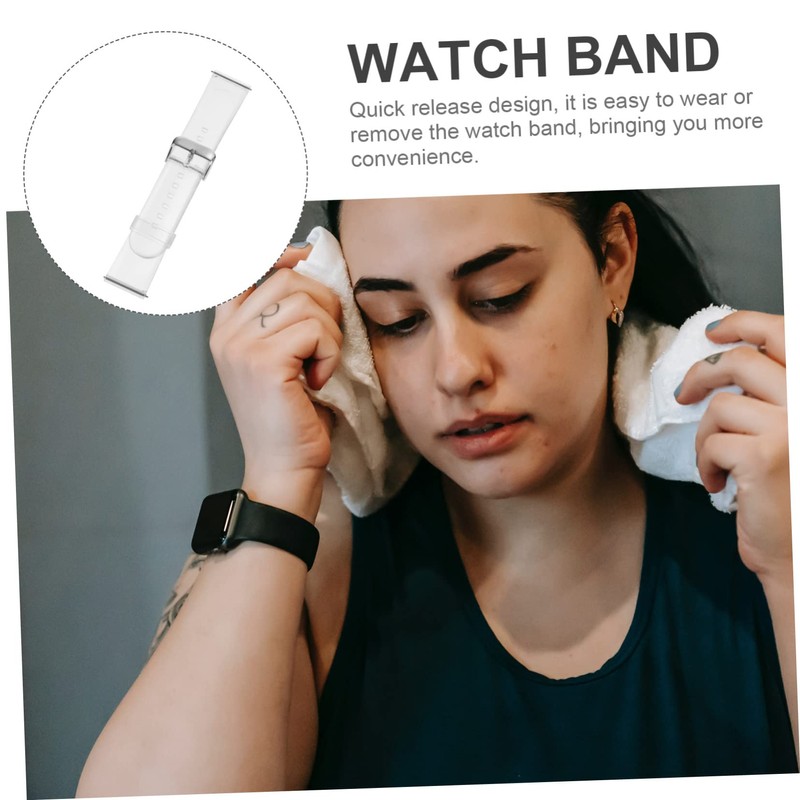 OHPHCALL Adjustable Smartwatch Band Replacement Transparent Watch Strap Buckle Comfortable