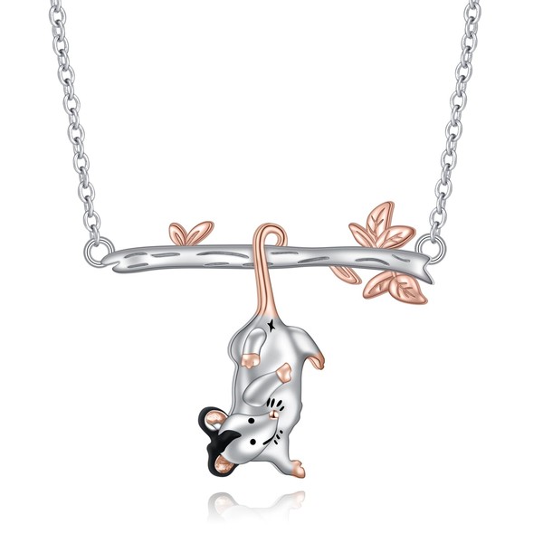 Alphm 925 Sterling Silver Possum Necklace Gifts for Women Cute