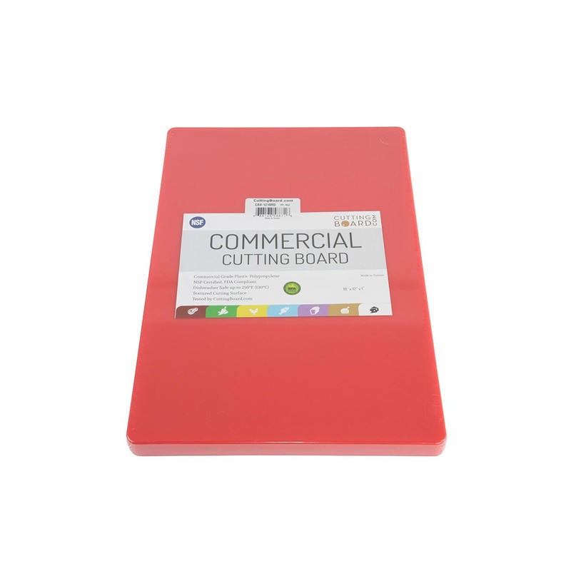 18 x 12 Red Plastic Cutting Board, 1 Inch Thick