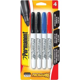 Kittrich Corp Stationary ProMarx Assorted Color Fine Point Permanent Marker (4-Pack) Pack of 12