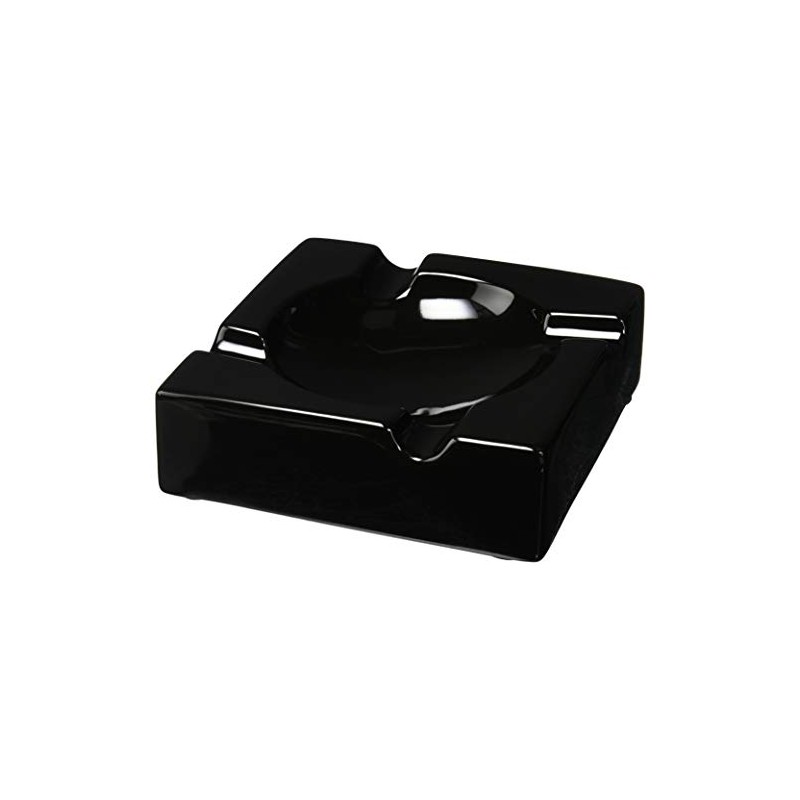 8" HankStar Large Black Ceramic Cigar Ashtray for Patio/Outdoor Use