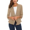 Urban CoCo Women's Ruched Sleeve Lightweight Thin Chiffon Blazer, Camel,