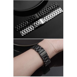 Replacement Bands for Garmin vivomove Style, Premium Stainless Steel Strap for Garmin vivomove Style Metal Replacement Wristband 20mm Garmin (Silver)