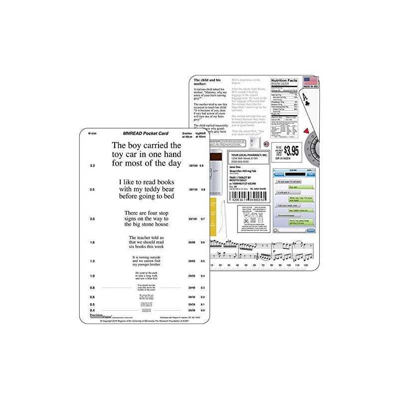 MNRead Pocket Eye Chart Test