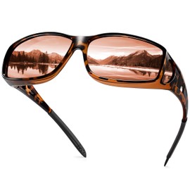 URUMQI Sunglasses Fit Over Glasses, Polarized 100% UV Protection Wrap-around Sunglasses for Men & Women Driving