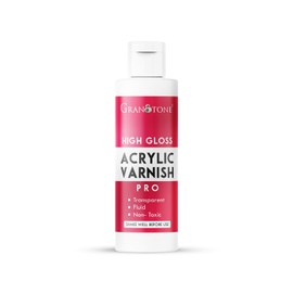 GRANOTONE Clear Coat Acrylic High Gloss Varnish Finish 3.38 fl oz Non Yellowing Non Toxic Anti Crazing 100 ML for Pro Artists Hobby Painters