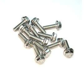 M6 (6mm x 10mm) Flanged Hex Set Screw (Fully Threaded Bolt) - A2 Grade Stainless Steel (pack of 10)
