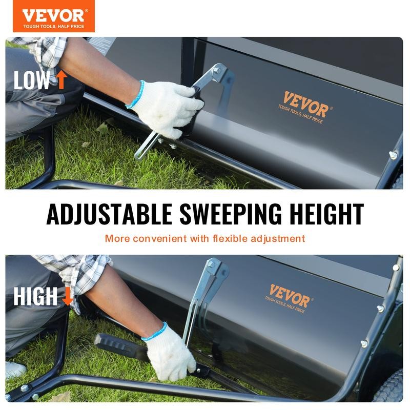 VEVOR Tow Behind Lawn Sweeper, Pull Behind Lawn Sweeper 50",