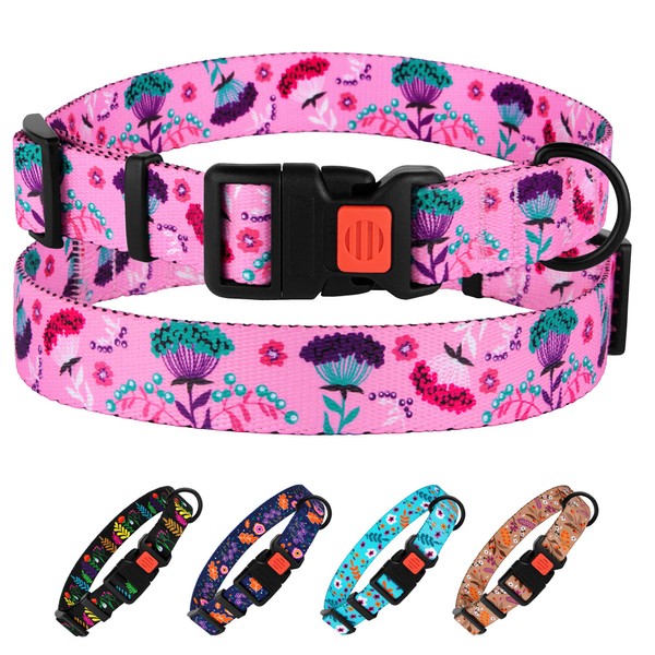 CollarDirect Floral Dog Collar Nylon Pattern Flower Print Adjustable Pet