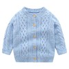 famuka Baby Boy Cardigan Sweaters Crew Neck Knit Coat (Blue,
