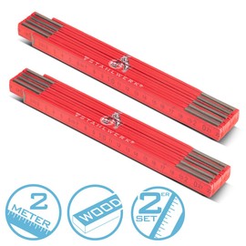 STAHLWERK Ruler 1. FC Köln Edition Set of 2 2 m Ruler | Folding Ruler | Scale | Metre Measure