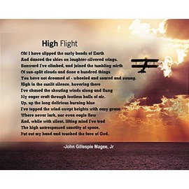 John Gillespie Magee, Jr High Flight Poster, Print, Picture or Framed Photograph (8x10 Unframed Print)