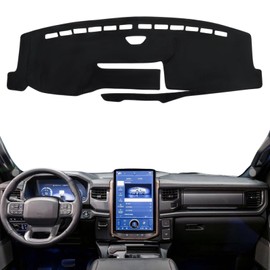 INUBOXES Non-Slip Dash Cover Mat Sunshield Protector Pad Compatible with Ford F-150 Lightning 2022 2023 2024 2025 F150 (Only fit for 15.5-inch Touchscreen) (Without HUD) (Black Trim)