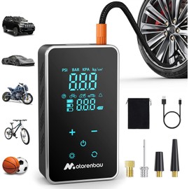 Tire Inflator Portable Air Compressor, 150PSI Cordless Air Pump for Car Tire, 3X Faster Auto Tire Inflator with Digital Pressure Gauge LCD Screen, Rechargeable Tire Pump for Cars,SUVs,Motorcycle,Bike
