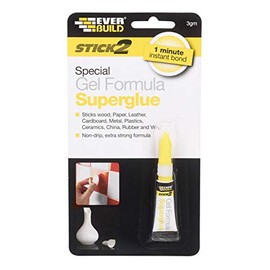 Everbuild Stick2 Superglue Gel – High Viscosity – Fast Curing – Non-Drip – High Strength – Clear – 3g Tube