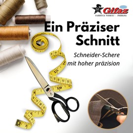 GIFAZ Professional and Precise Steel Dressmaking Scissors, Heavy Duty and Sharp, for Cutting and Dressmaking, Heavy Duty, Made in Italy, 23 cm