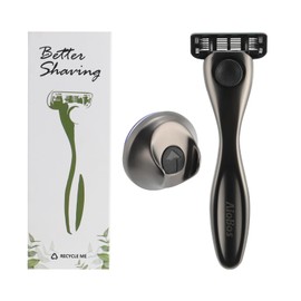 AioBos Razor for Sensitive Skin, Men's Razor, Zinc Alloy Body, Men's Razor, Shaving, T-Shape, 6-Blade Razor Holder (Matte Gun Color)