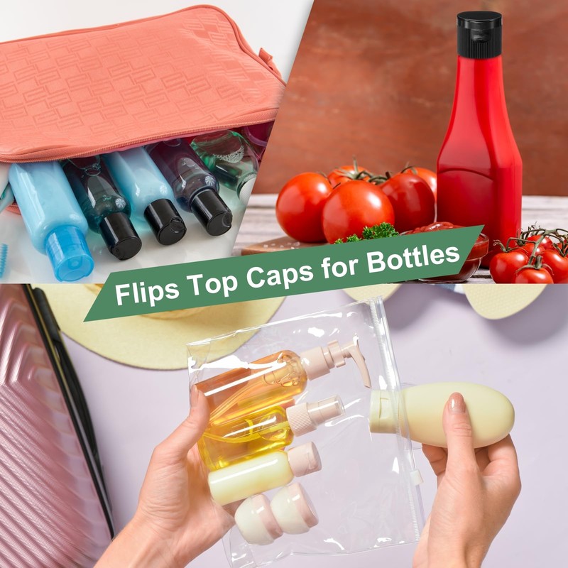 sourcing map 36pcs 28/410 Flips Top Caps for Bottles, Replacement