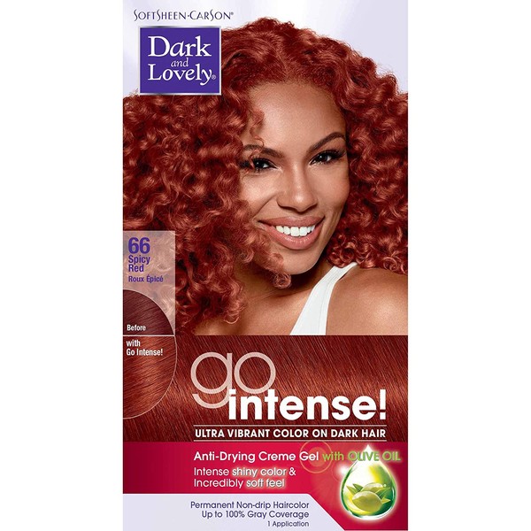 SoftSheen-Carson Dark and Lovely Go Intense Ultra Vibrant Color on Dark Hair, Spicy Red 66 (Packaging May Vary)