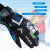 POPUBABI Children's Waterproof Lined Ski Gloves Boys Girls Stylish Winter