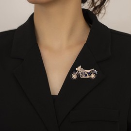 Crystal Motorcycle Brooch Pin, Harley Motorcycle Brooch Pin,Sweet brooch,Suit Stud, Shirt Studs, Lapel Pin for women for men，Dainty Christmas Wedding Birthday Holiday Jewelry Unisex Clothing Accessories