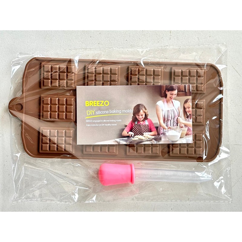 Waffle Chocolate Moulds Silicone Candy Molds, 3PCS12-Cavity Small Break Apart
