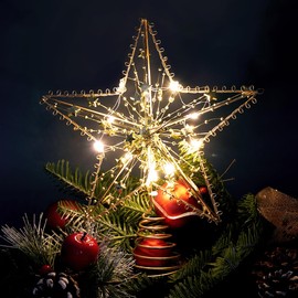 Sprinlot Christmas Tree Top Star, Christmas Tree Topper, Christmas Tree Topper Star, Tree Topper Christmas for Christmas Tree Decoration Party Birthday