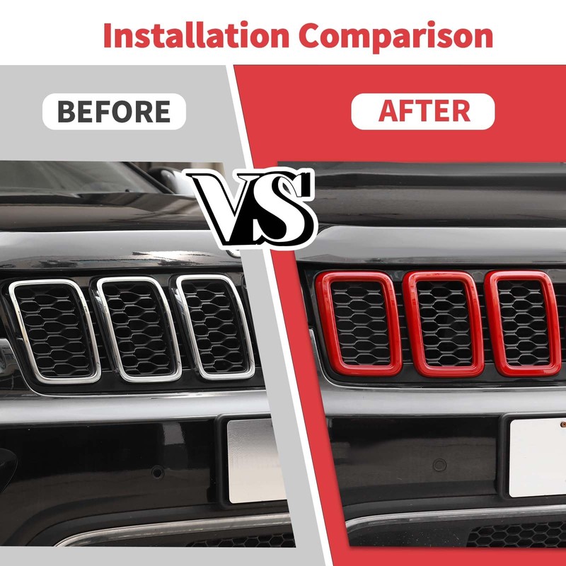 Jimen Compatible with Jeep Grand Cherokee 2017-2020, 7PCS Front Grill