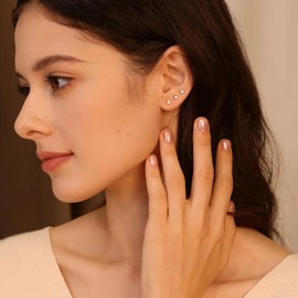 Meissa Heart Shape Opal Earrings Gold Plated Stud Earrings for Women Birthstone Earrings Rose Gold Stud Earrings Cute Opal Studs (01_Rose Gold)