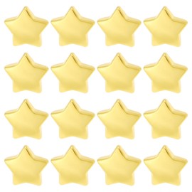 eMagTech 120Pcs Plastic Star Buttons Decorative 3mm Aperture DIY Golden Five-Pointed Star Buttons for Clothing Hat Coat Costume Design(12mm)