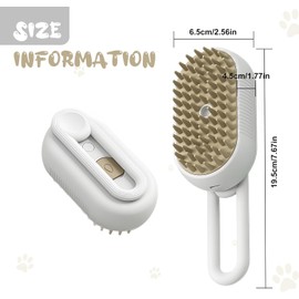 Steam Cat Brush Dog Brush, Detachable 3 In 1 Cat Steam Brush, Pet Grooming Brush with 360 Rotating Handle Easy Combing, Pet Brush to Hair Removal, Steam Cleaning, and Gentle Massage