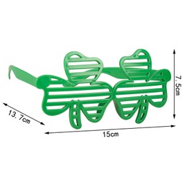 NAUZE 2 Pairs St Patricks Day Shamrock Glasses, Irish Green Clover Shutter Glasses, Leprechaun Costume Accessories for Men Women Party Favors Supplies (2)