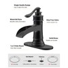 BATHLAVISH Matte Black Waterfall Bathroom Faucet, Single Handle Bathroom Sink