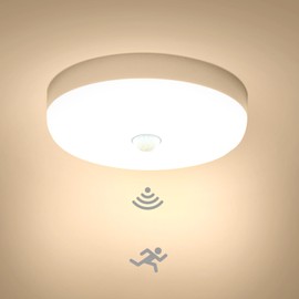 Combuh LED Ceiling Light with Motion Sensor Indoor Round Ceiling Light 15 W 3000 K 1500 LM Warm White Waterproof IP56 Sensor Ceiling Light LED for Hallway Garage Balcony Books Bathroom Cellar
