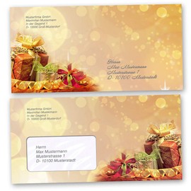 10 envelopes (windowless) Christmas, Christmas Gifts DIN Long (220x110 mm) | Paper-Media