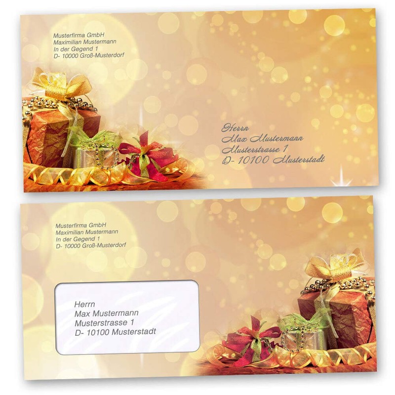 10 envelopes (windowless) Christmas, Christmas Gifts DIN Long (220x110 mm)