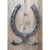 Handcrafted CAST Iron Antique Style Horseshoe Double Robe Hook for