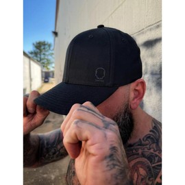 USA FLAG BLACK SIDE STYLE FLEXFIT COTTON HAT - VARIANT: S-M