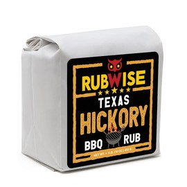 RubWise Texas Style BBQ Hickory Rub (1lb) No MSG | Meat Seasoning Spice & Dry Rub for Smoking and Grilling | Brisket Rub for Smoker, Chicken, Ribs, Pork | Smoke Powder Designed for Pellet Grill