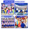 cssopenss 6 Pcs Pom Poms Cheerleading Metal Foil Blue Cheer