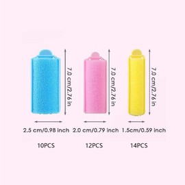 36 Pieces Foam Hair Rollers,foam hair rollers,Rollers Flexible Sleeping Curlers Soft Hairdressing Curlers for Women Girls Hair Styling (Color Random)